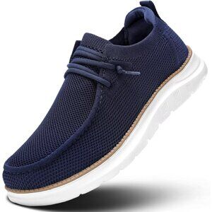 Men's Dark Blue Loafers Shoes Casual Mesh Walking Boat Shoes Dress Sneakers